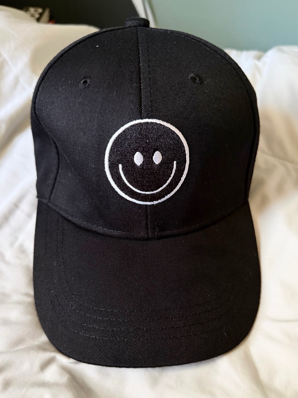 Black Gimme Faith Smiley Cap